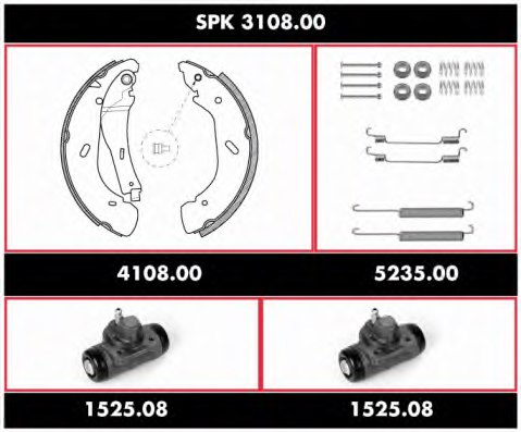 WOKING SPK 3108.00 Brake Set, drum brakes
